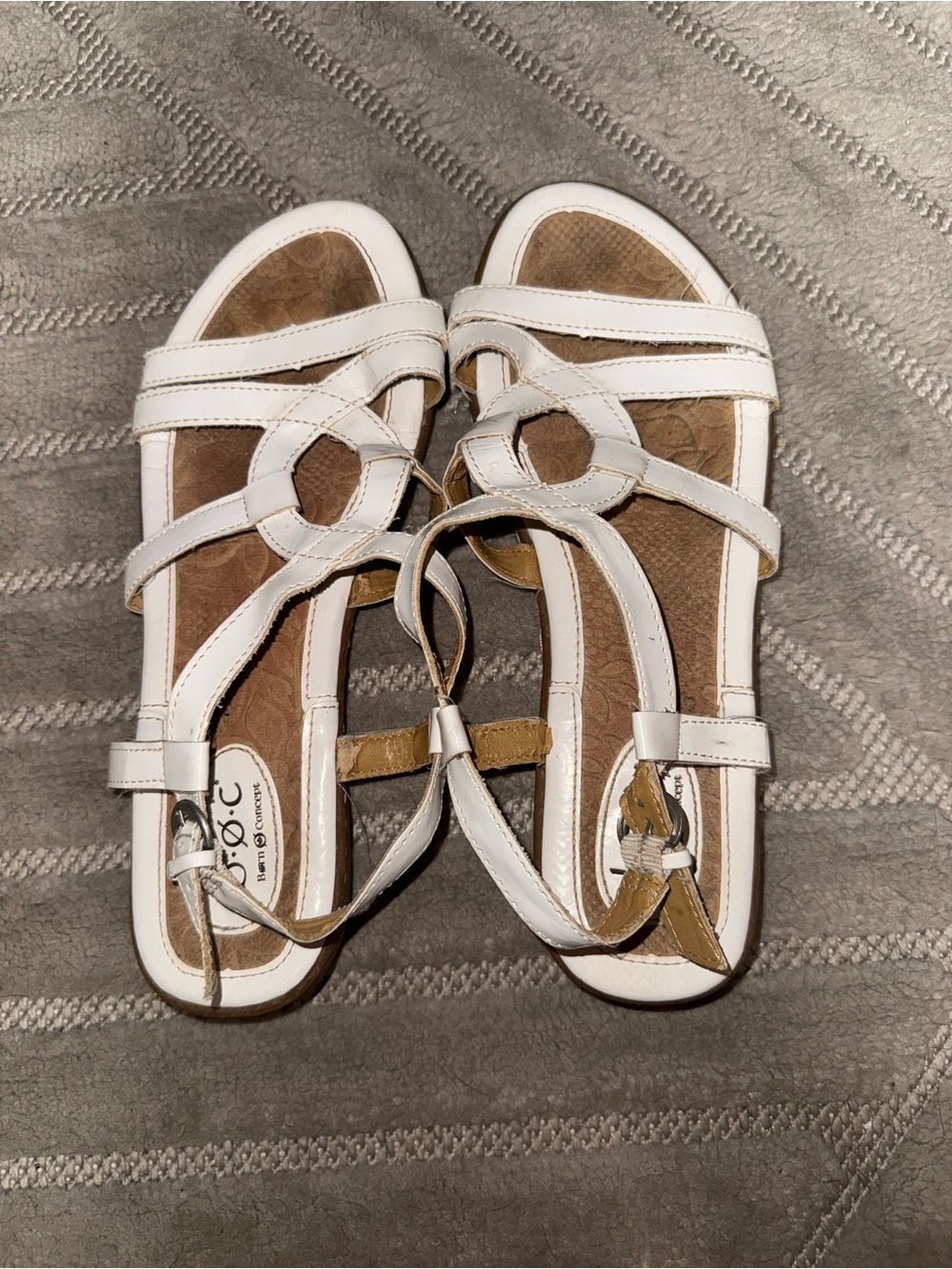 b.o.c. White Strappy Open-Toe Women's Sandals